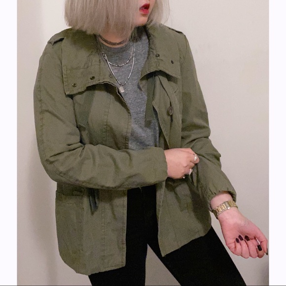 GAP Army Military Green Jacket Coat Size S - Picture 2 of 8